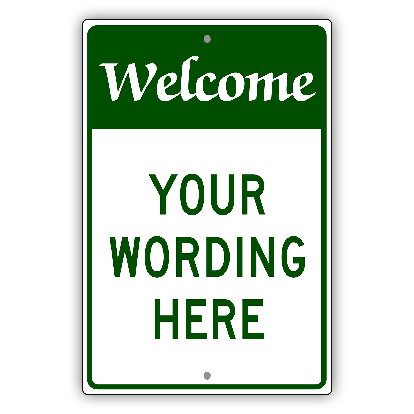 Custom Welcome Sign Your Wording Text Personalized Notice Aluminum Metal Sign