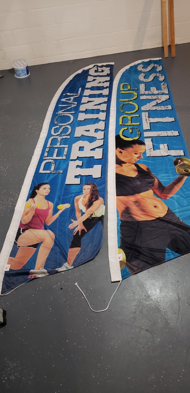 Set Of 2 Advertising Feather Flutter Flag Personal Trainer, Group Classes USA