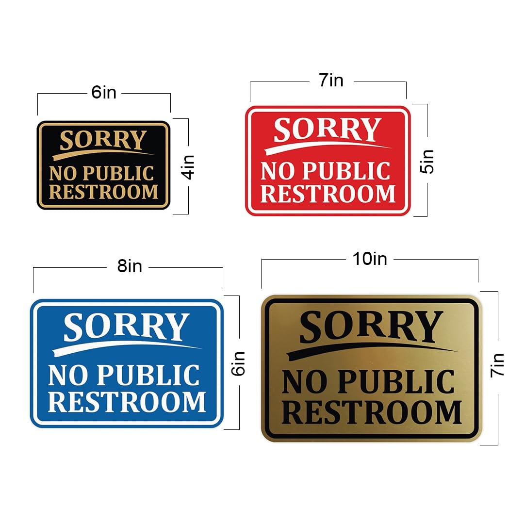 All Quality Classic Framed Sorry No Public Restroom Wall Door Sign -Red Medium