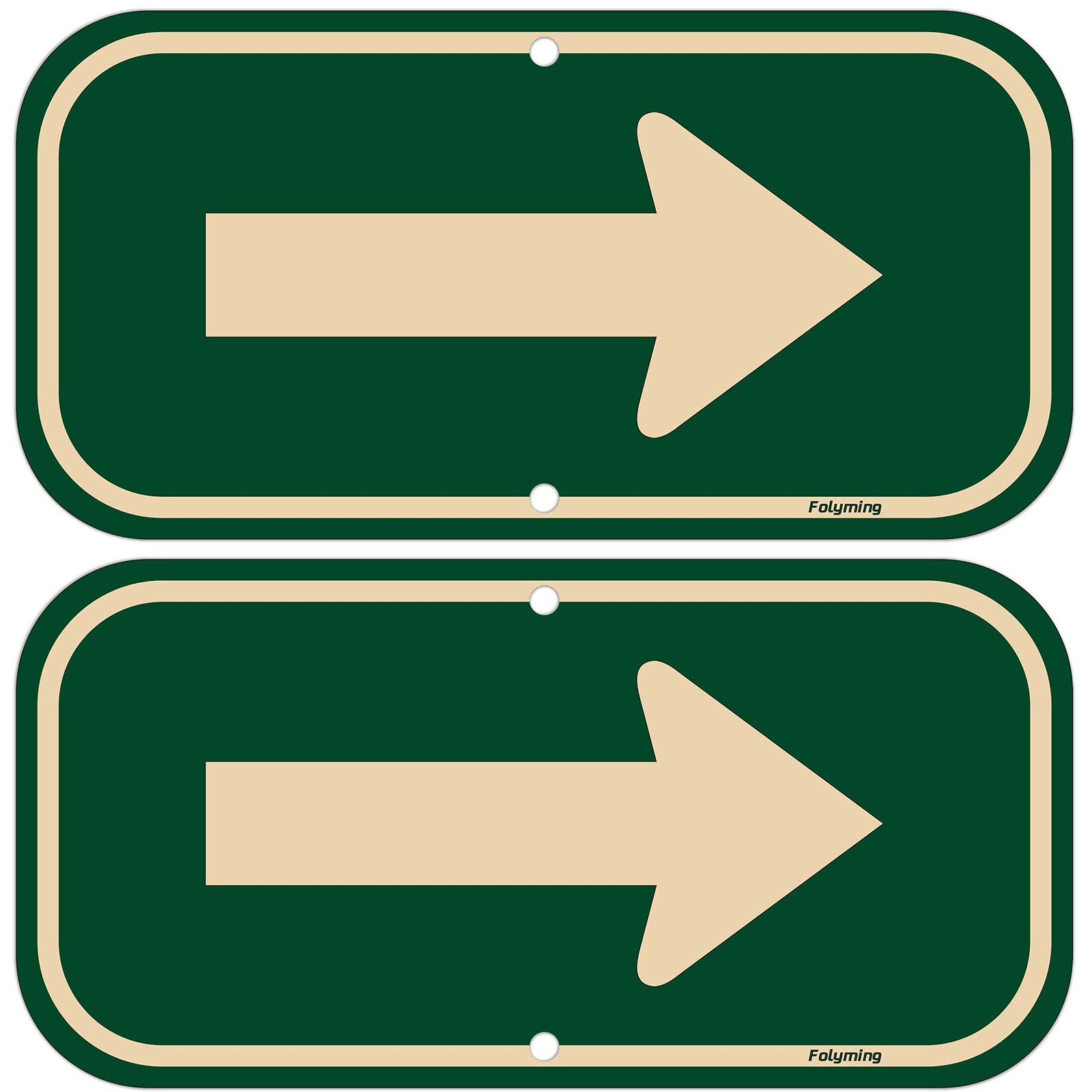 2 Pack Right Arrow Signs 12 x 6 Inches Arrow Signs Metal Reflective Sturdy Rust