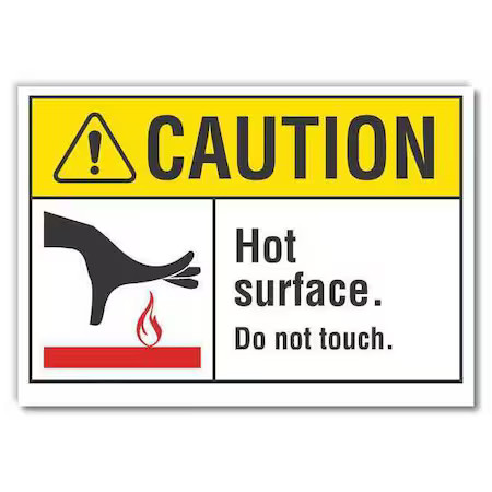 Lyle Lcu3-0099-Rd_10X7 Hot Surface Sign, 7 In H X 10 In W, Reflective Sheeting,