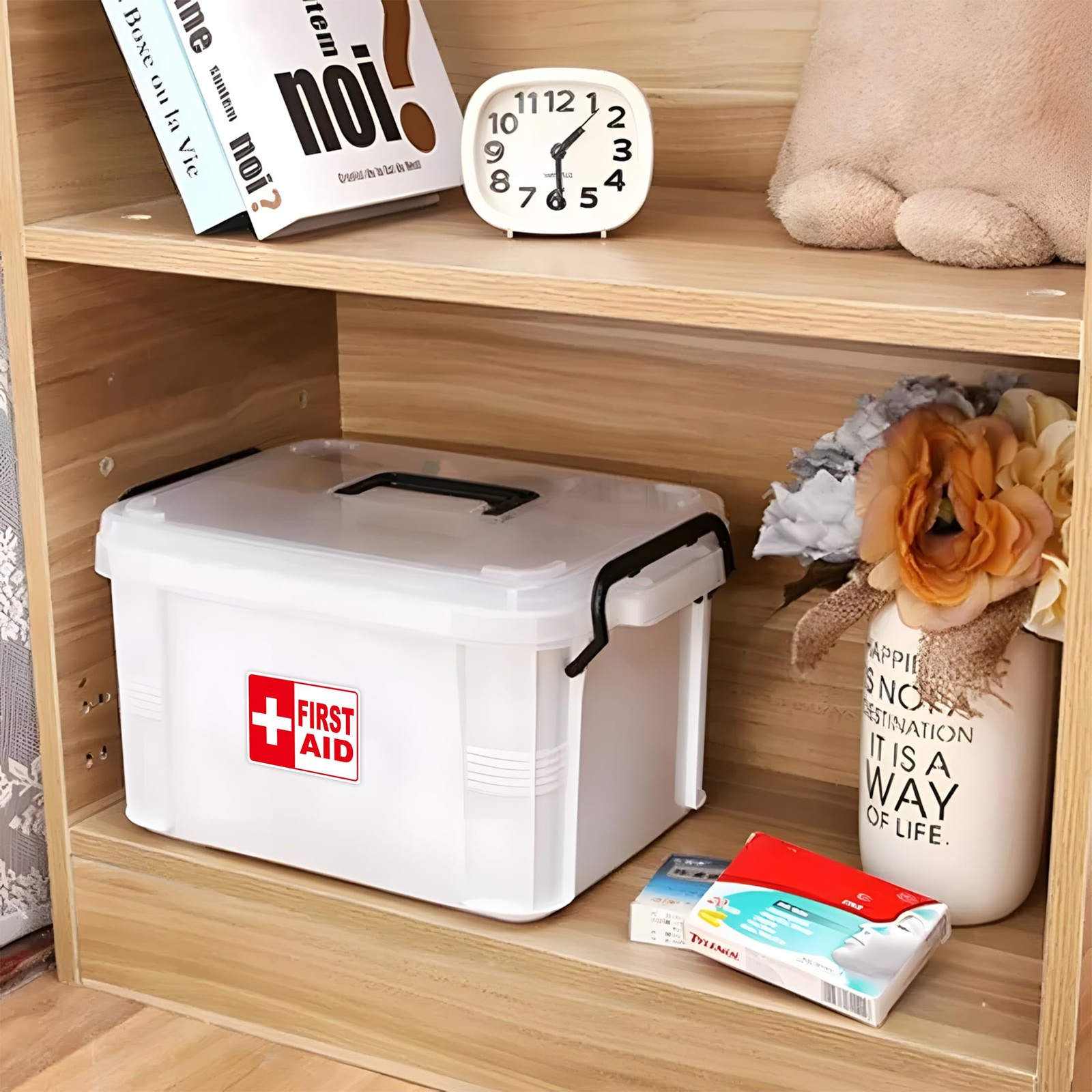 3PCS First Aid Sign Sticker for Home，Self-Adhesive Waterproof First Aid Decal…