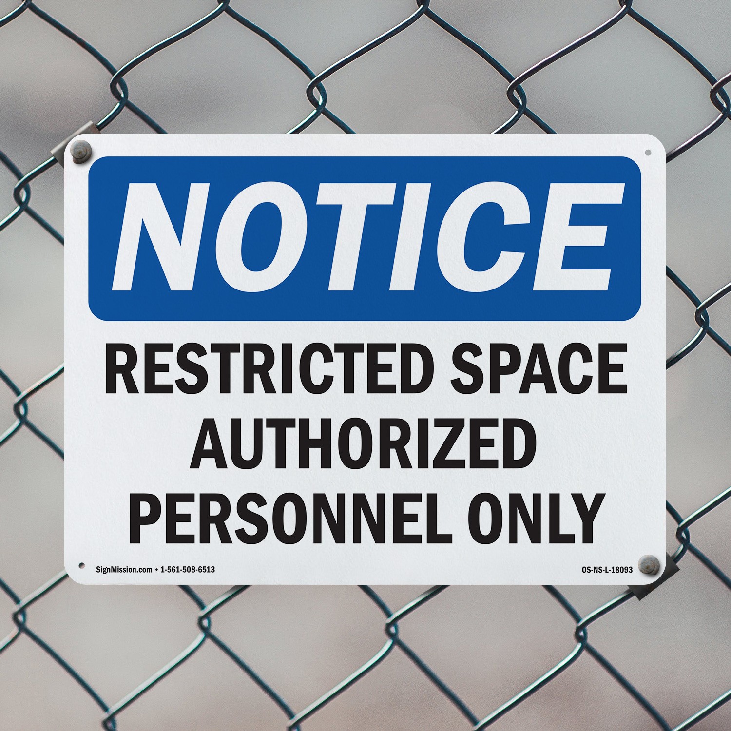 Restricted Space Authorized Personnel Only OSHA Notice Sign, Decal 5 or 10 Pack