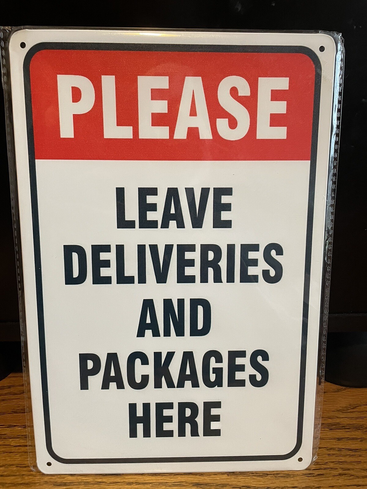 PLEASE-LEAVE DELIVERIES AND PACKAGES HERE Metal Sign NIP 8×12” For DOOR/FENCE