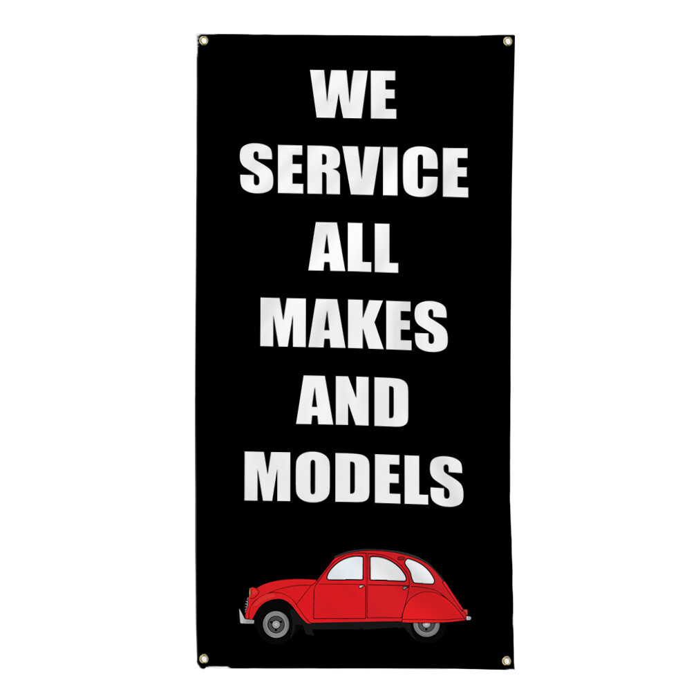 Vertical Vinyl Banner Multiple Sizes We Service All Makes and Models Car D