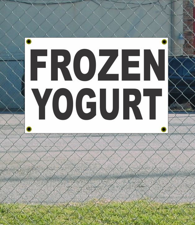 2×3 FROZEN YOGURT Black & White Banner Sign NEW Discount Size & Price FREE SHIP