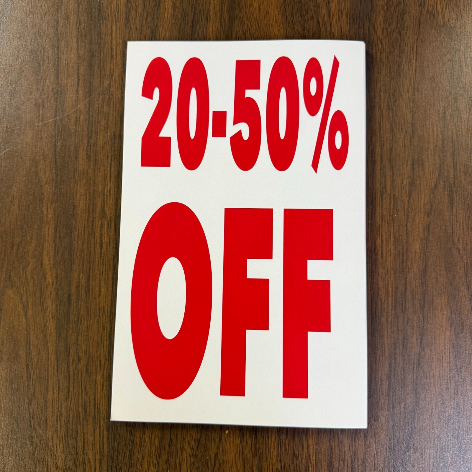 20 to 50 % off Sale Price Signs for Retail Displays-11″H x 7″W -10 pieces