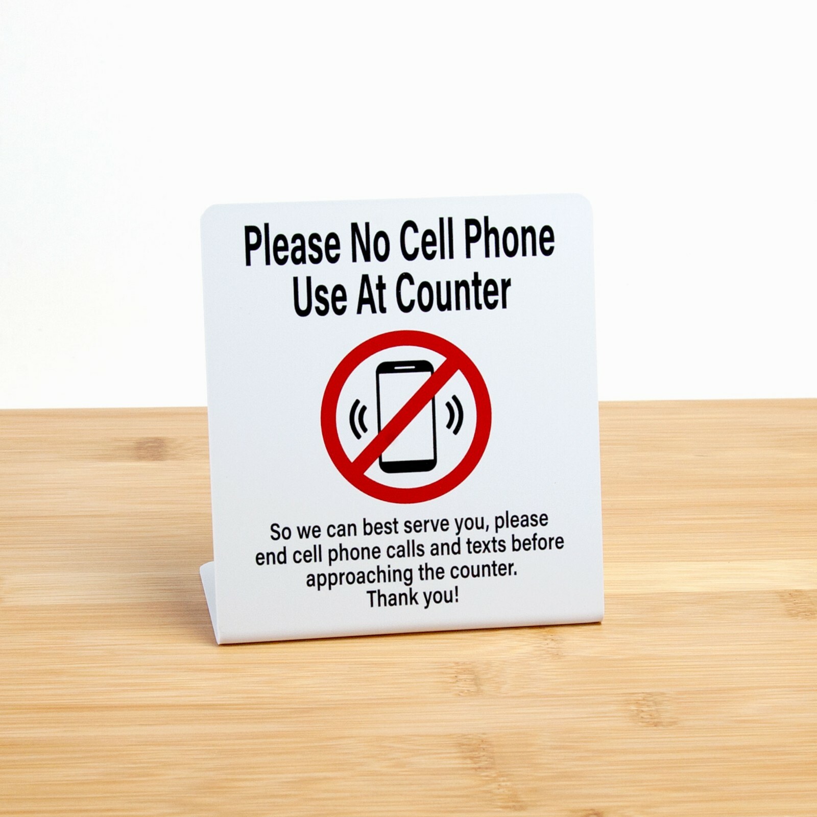 3pk Please No Cell Phone Use At Counter, Plastic L Signs, Free Shipping
