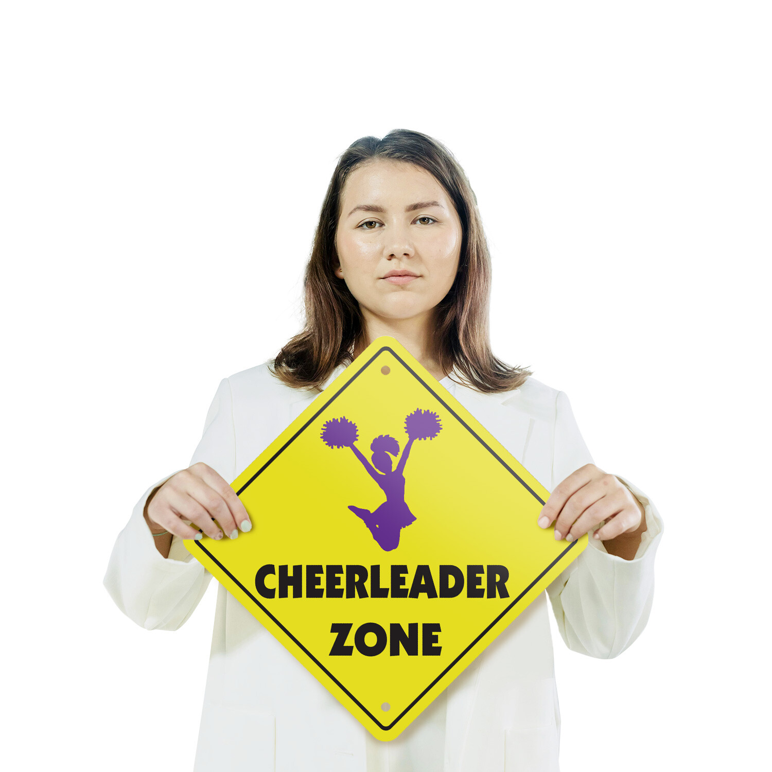Cheerleader (3 Pack) Plastic Street Sign Crossing Warning Vintage Rustic Beware