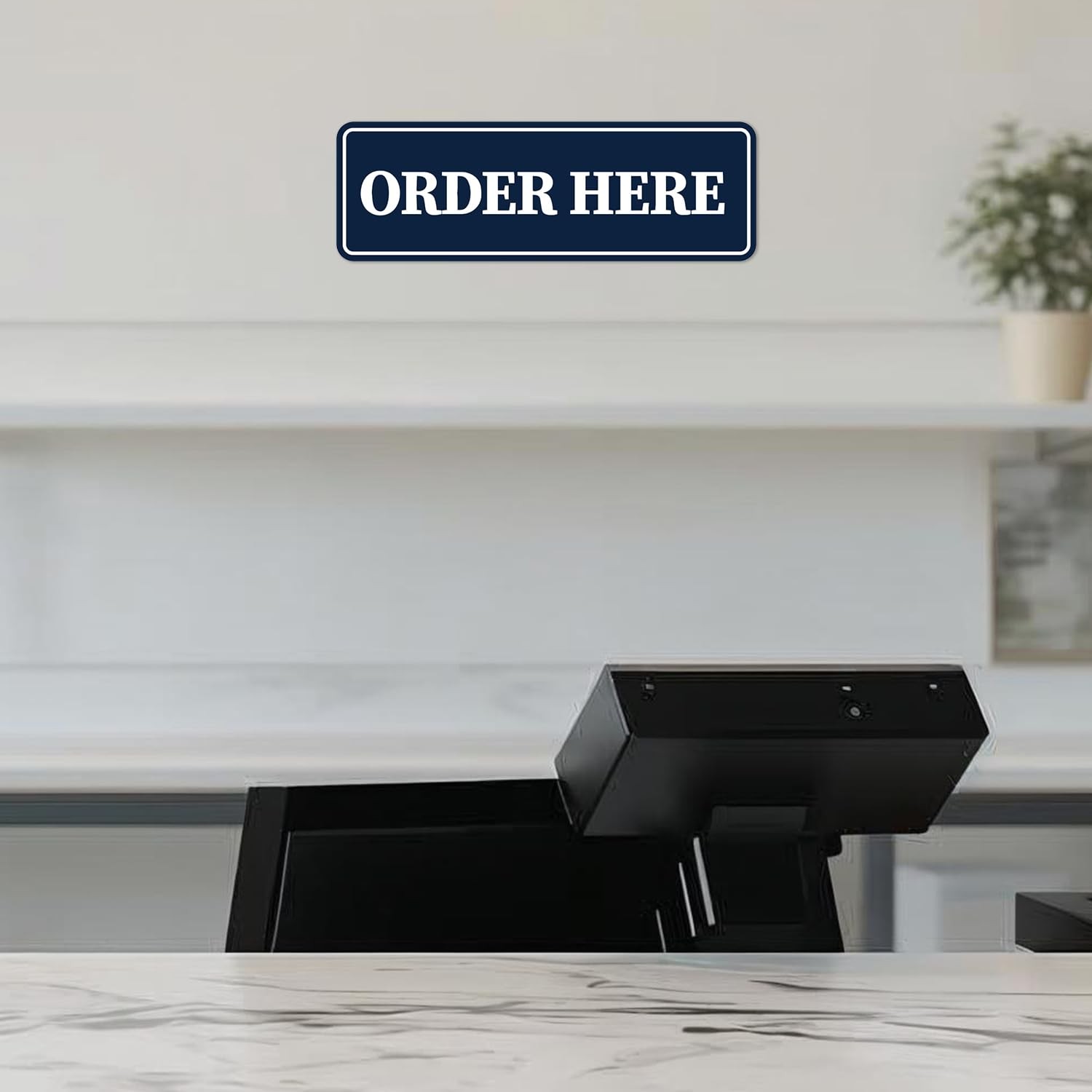 Signs ByLITA Standard Order Here Sign (Blue) – Large