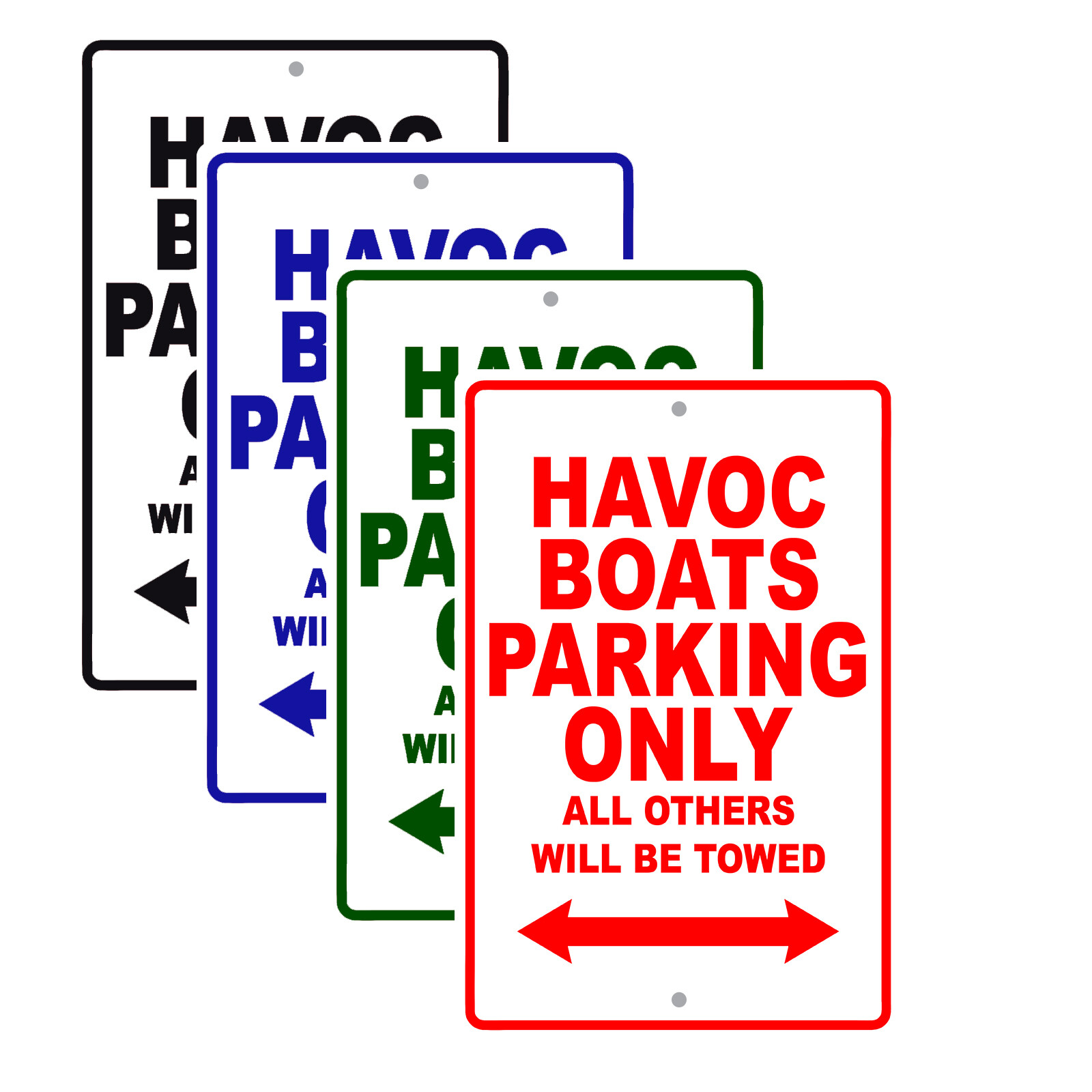 Havoc Boats Parking Only Boat Ship Yacht Marina Lake Dock Aluminum Metal Sign