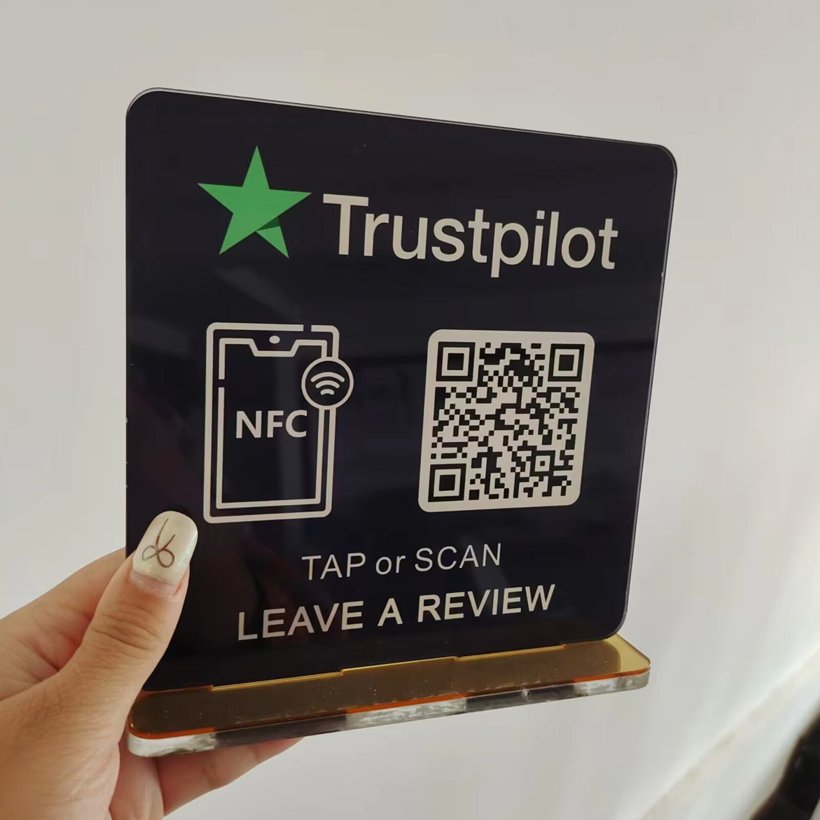 Custom Review Us on Google QR Code Sign Google Review Sign with NFC