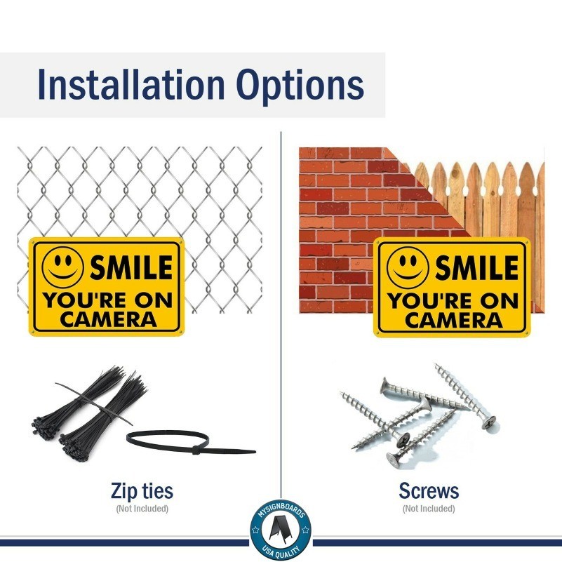 NEW SMILE YOU’RE ON CAMERA SECURITY WATERPROOF BUSINESS YELLOW SIGN VIDEO CCTV