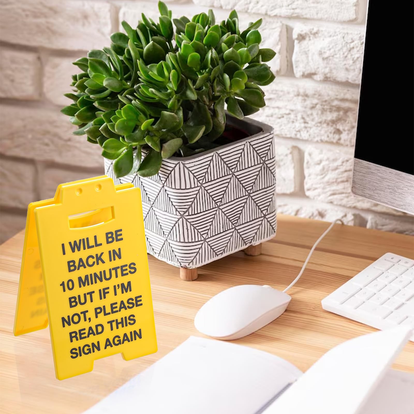 XLIUAX Be Back Soon Funny Office Desk Sign, Out of Office Sign Out to Lunch B…