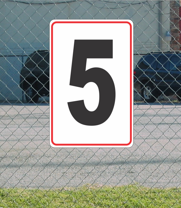 Number 5 Metal Sign for Building Street Road Parking Lot Highway 12″x18″ letter