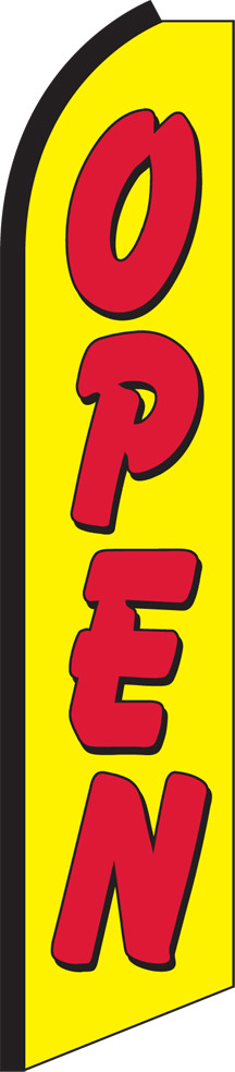Open Yellow/Red Swooper Flag Feather Super Bow Banner