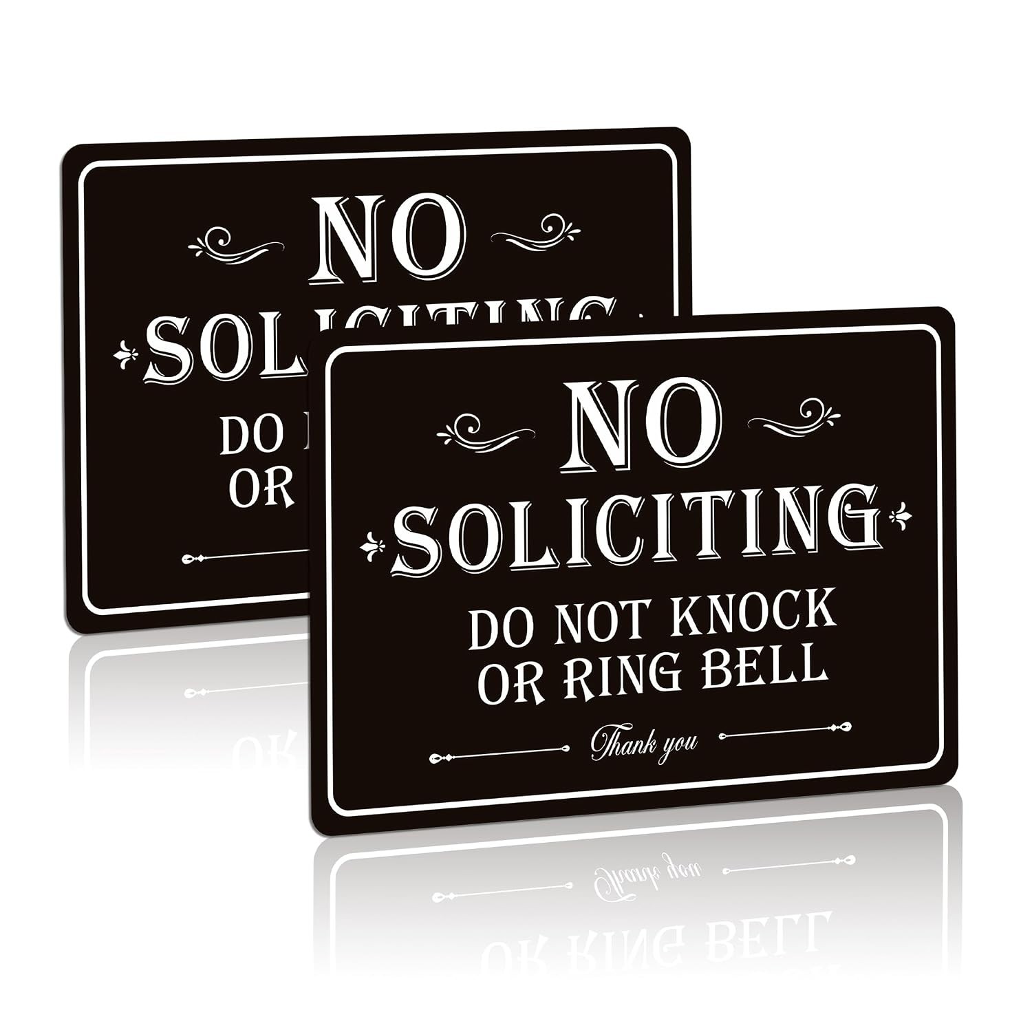 No Soliciting Sign for Front Door Self Adhesive Elegant Do Not Knock Sign