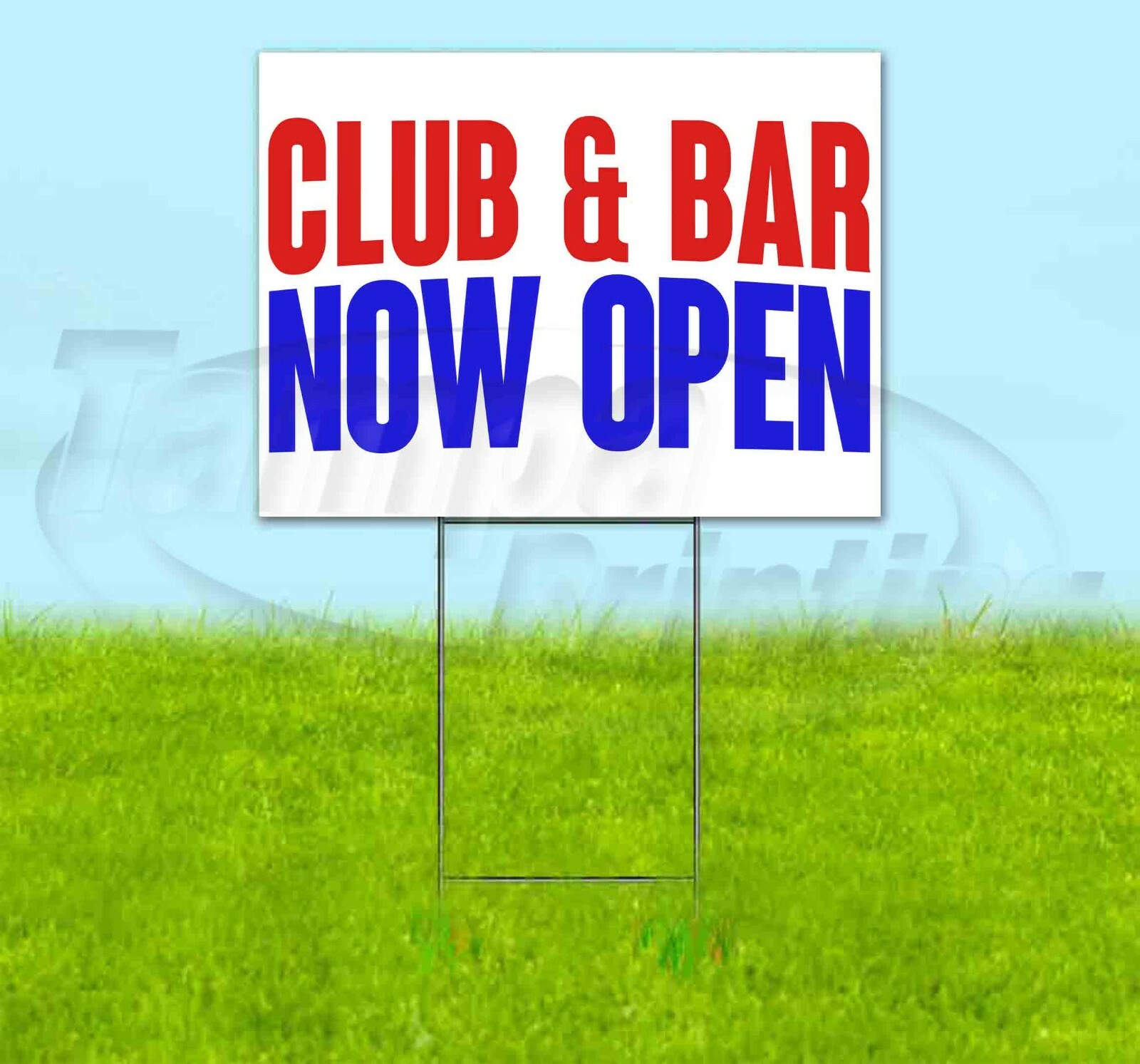 CLUB AND BAR NOW OPEN Yard Sign Corrugated Plastic Bandit Lawn Decoration USA