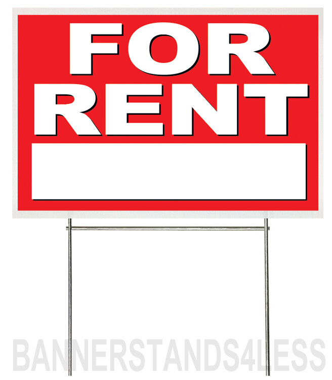 18×12 Inch FOR RENT Yard Sign with Stake – rb1s
