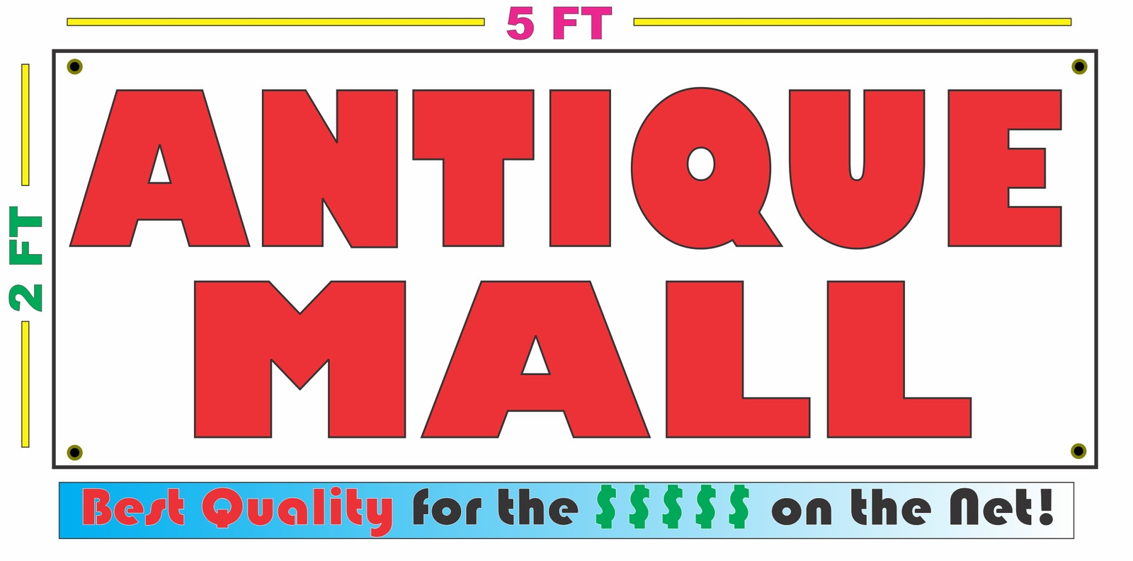 Full Color ANTIQUE MALL Banner Sign NEW LARGER SIZE Best Quality for The $$$$