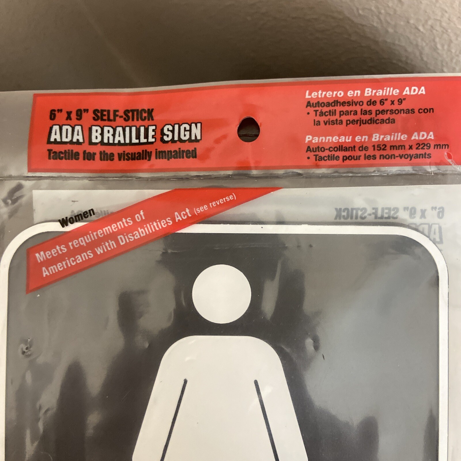 Cole 2 Plastic restroom bathroom signs w/ braille ADA compliant 6″ x 9″