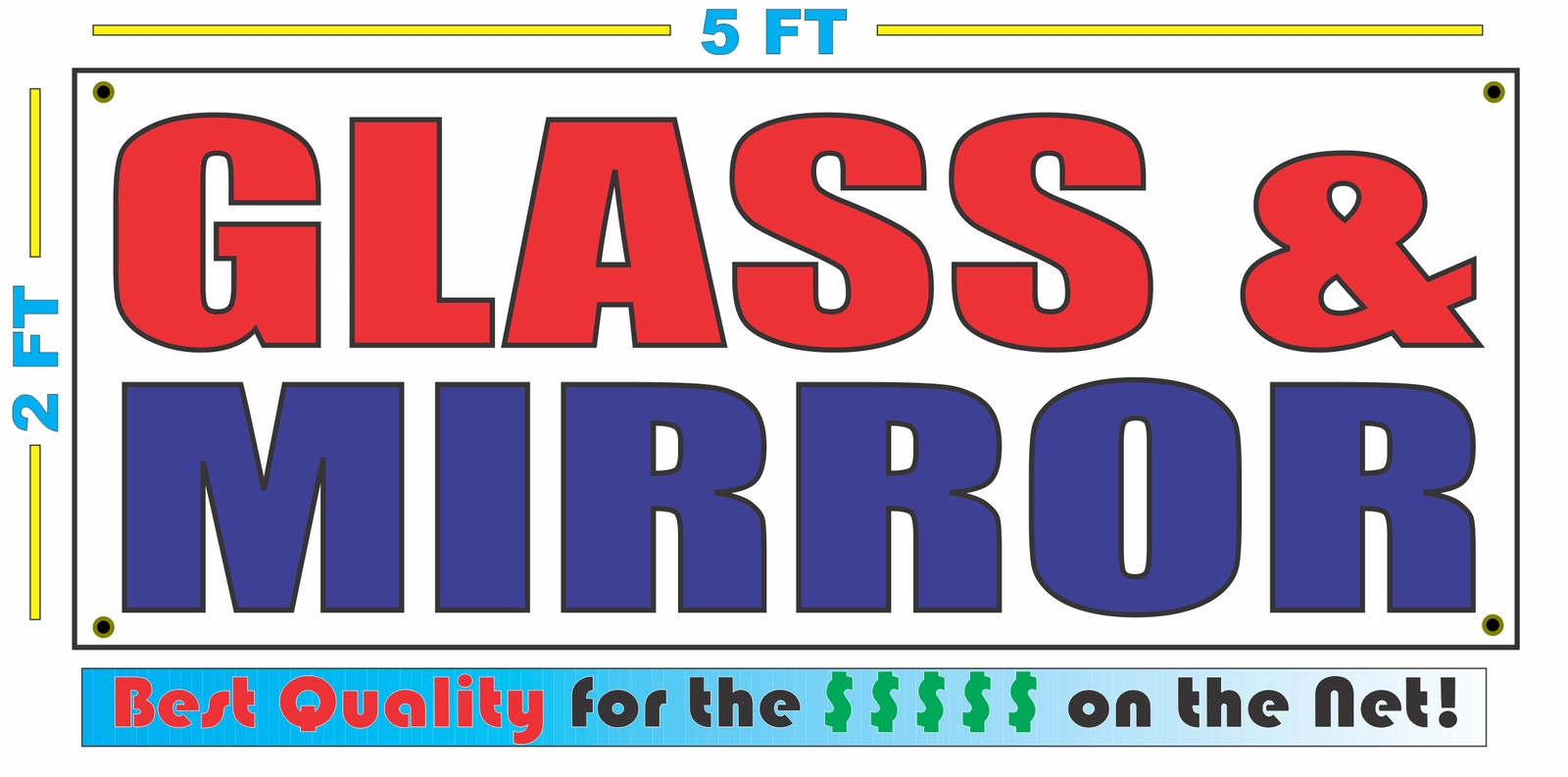 GLASS & MIRROR Banner Sign NEW Larger Size Best Quality for the $$$