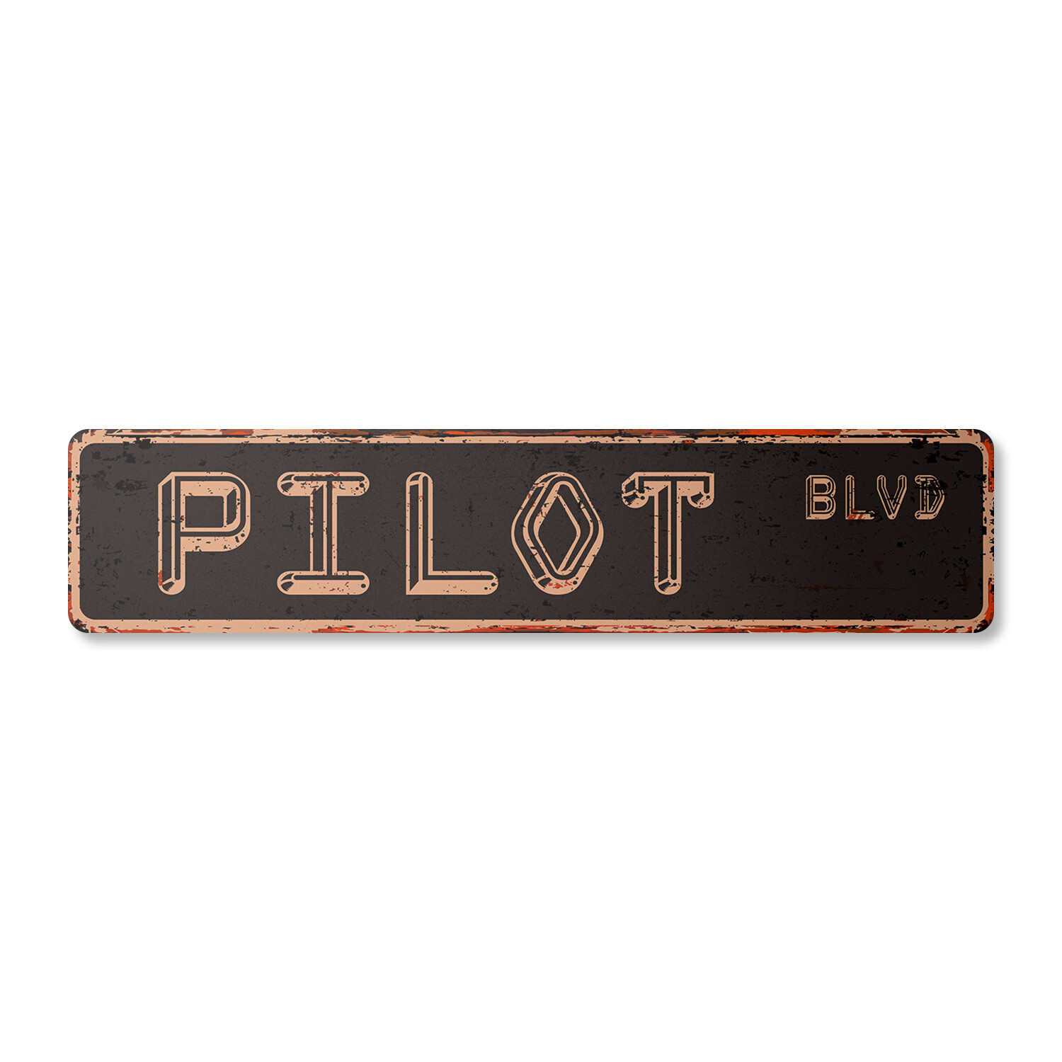 PILOT Vintage Street Sign Metal Plastic cessna airplane plane airline captain
