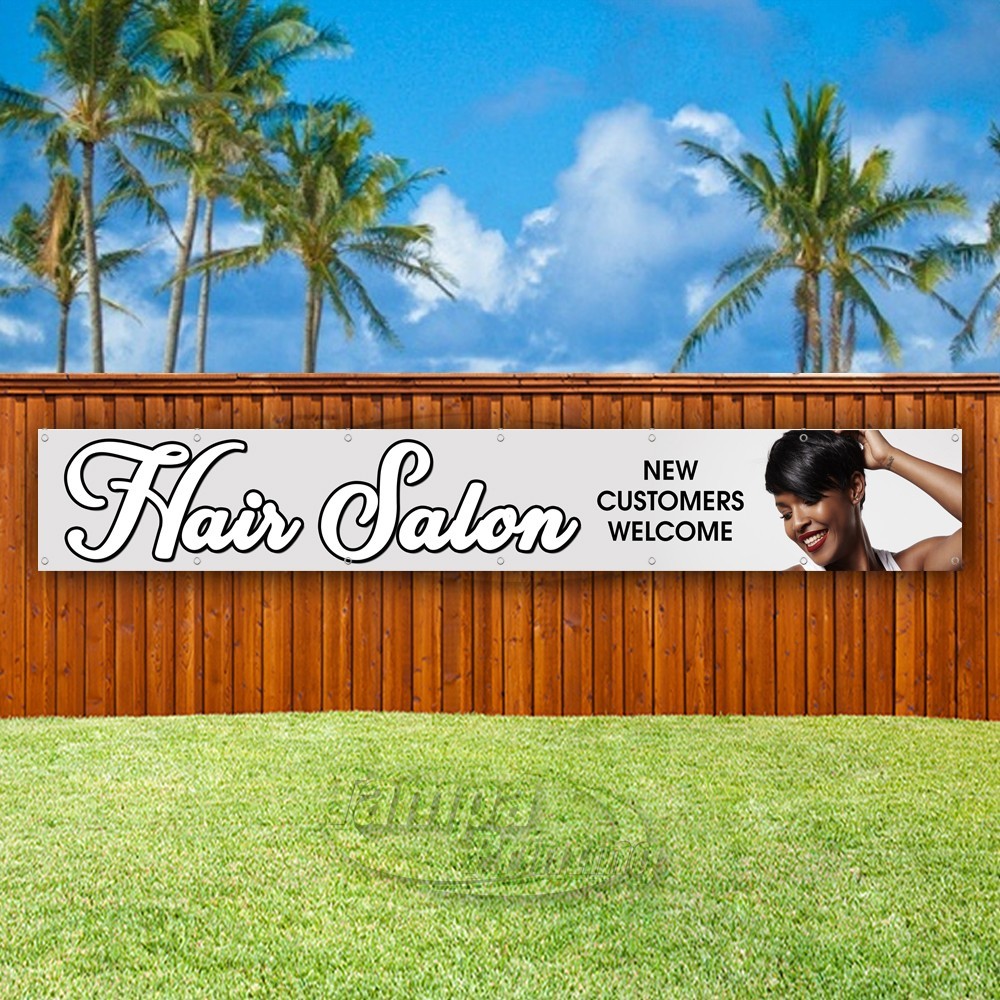 HAIR SALON NEW CUSTOMERS WELCOME Advertising Vinyl Banner Flag Sign USA XL02424
