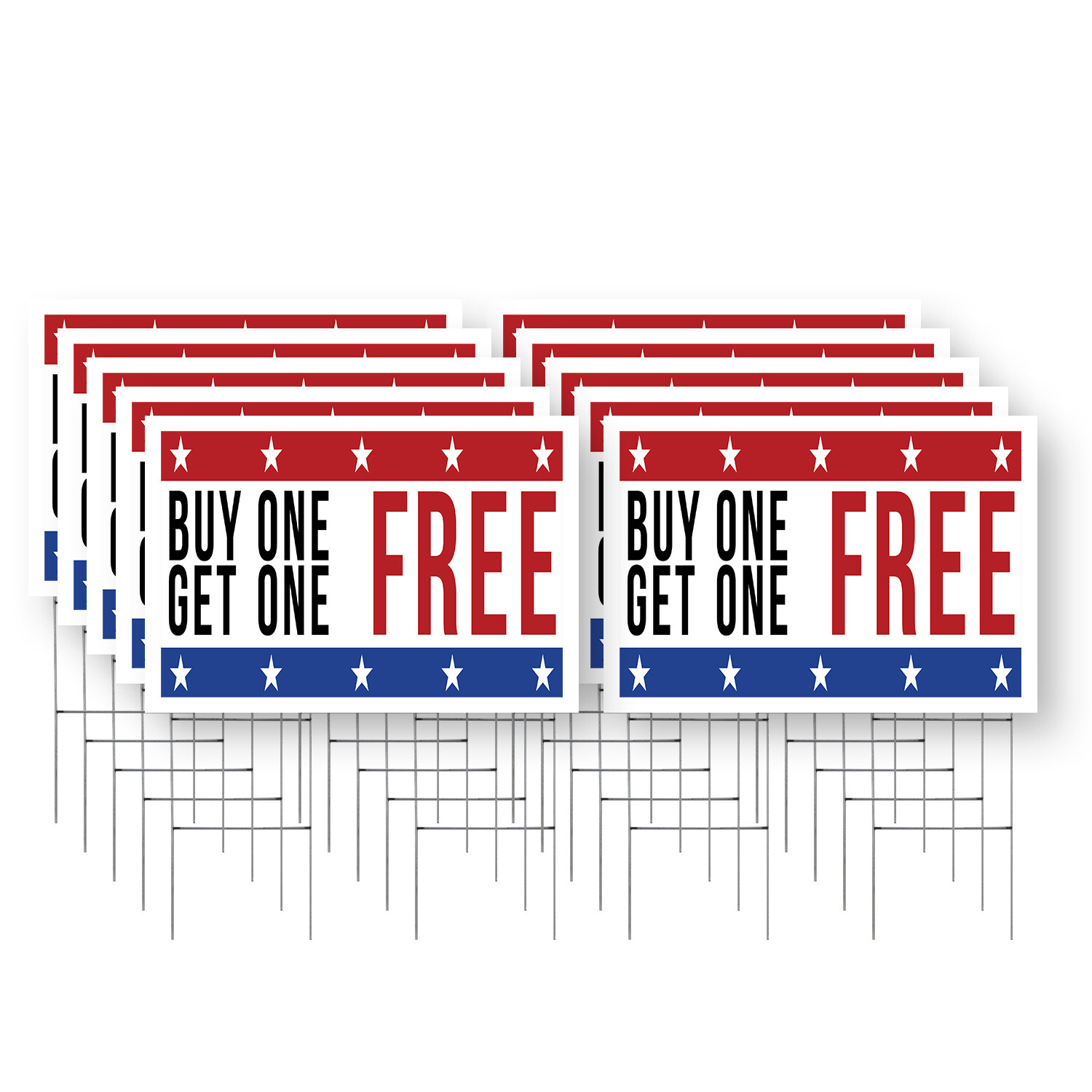 Buy One Get One Free Yard Sign Special Offers, Retail Promotions, Customer Deals