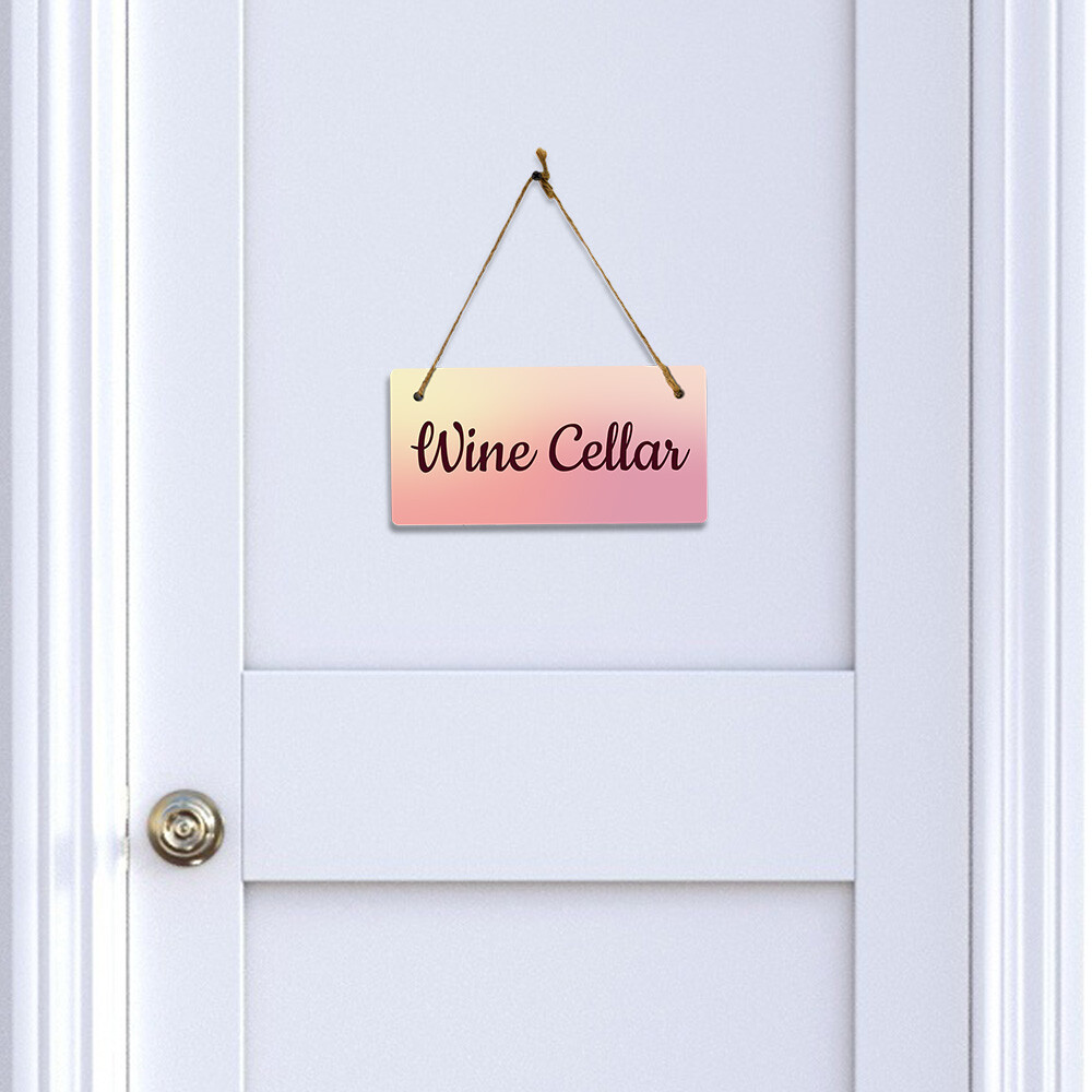 Wine Cellar 5×10 Hanging Plus Wall or Door Sign | Rustic Twine