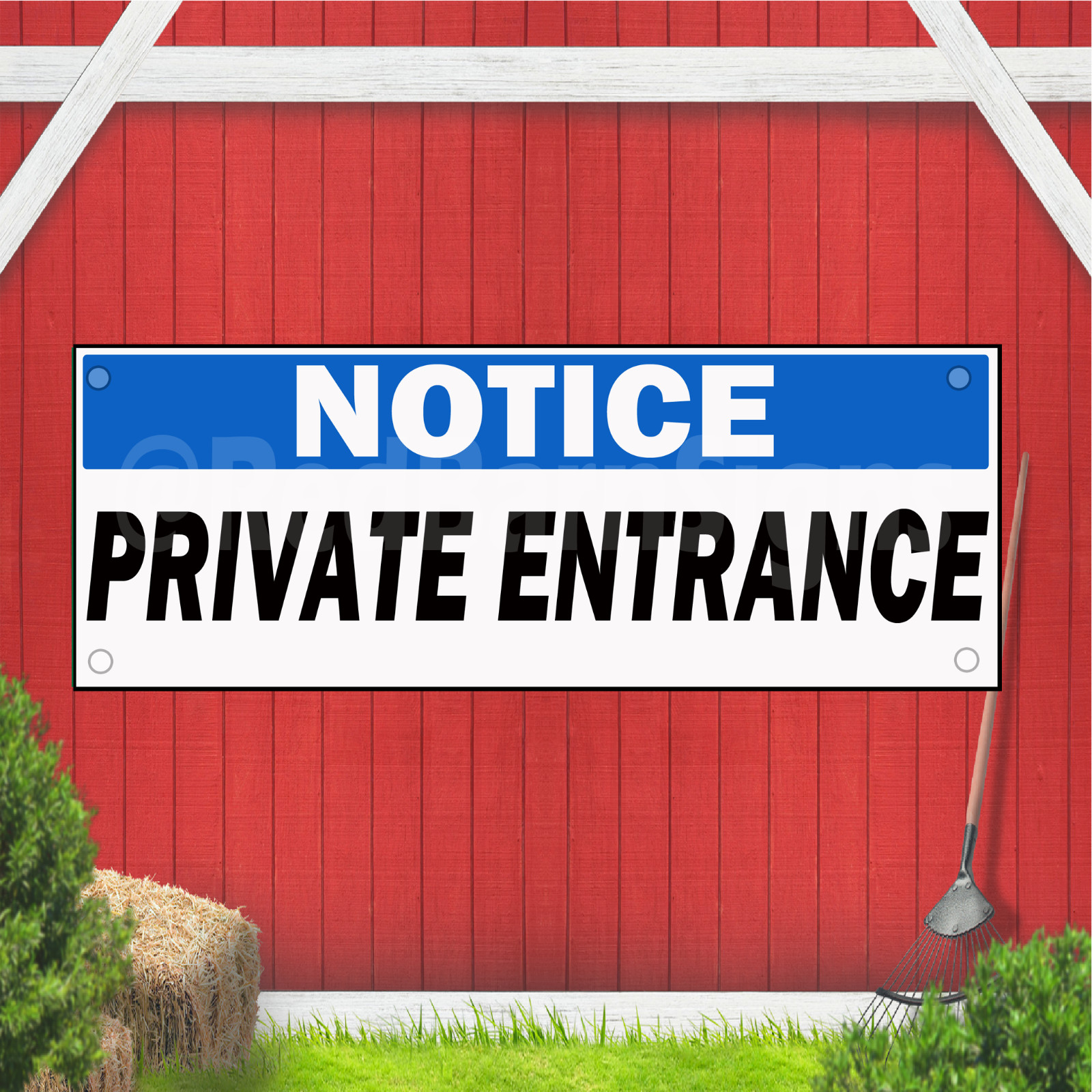 Notice Private Entrance Indoor Outdoor Vinyl Banner Design