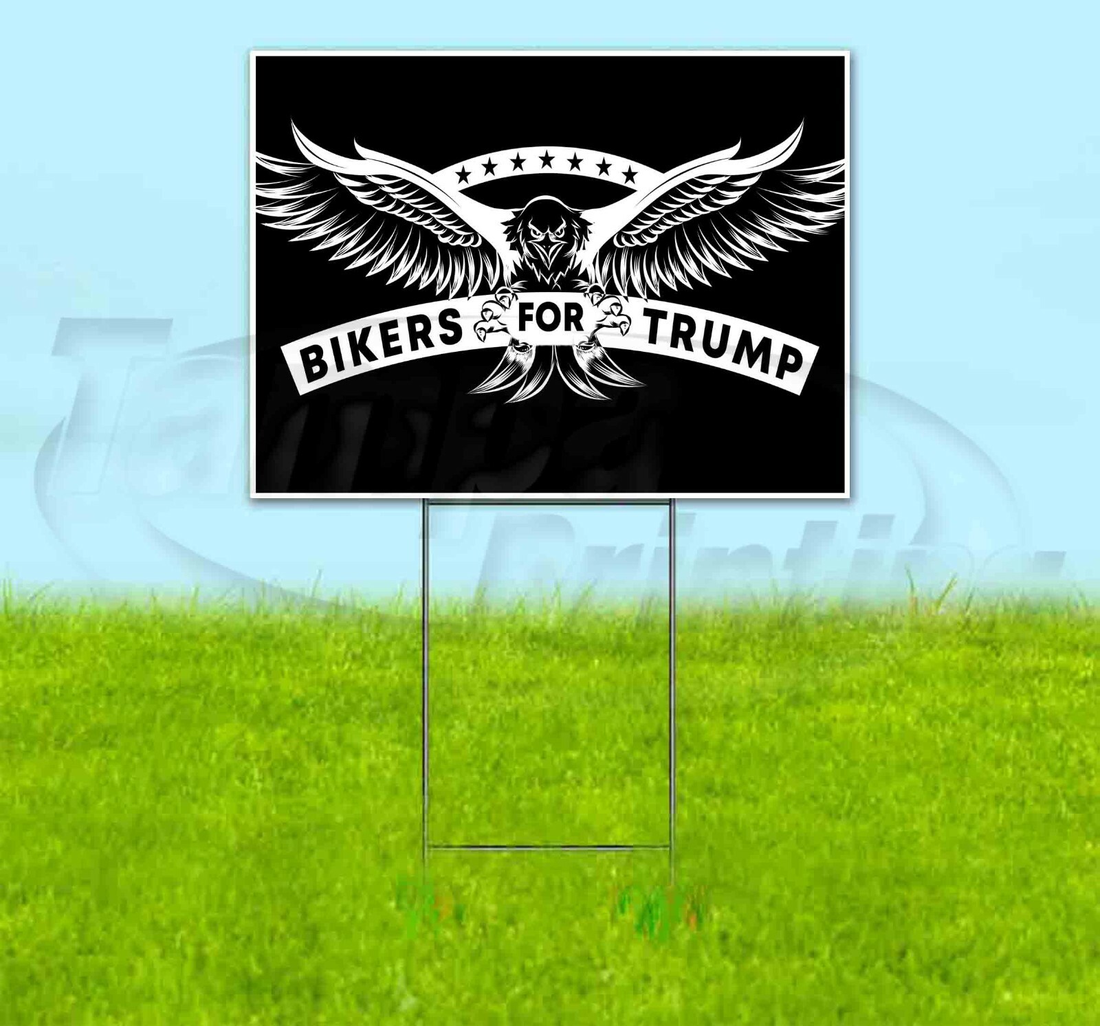 BIKERS FOR TRUMP 18×24 Yard Sign WITH STAKE Corrugated Bandit 2024