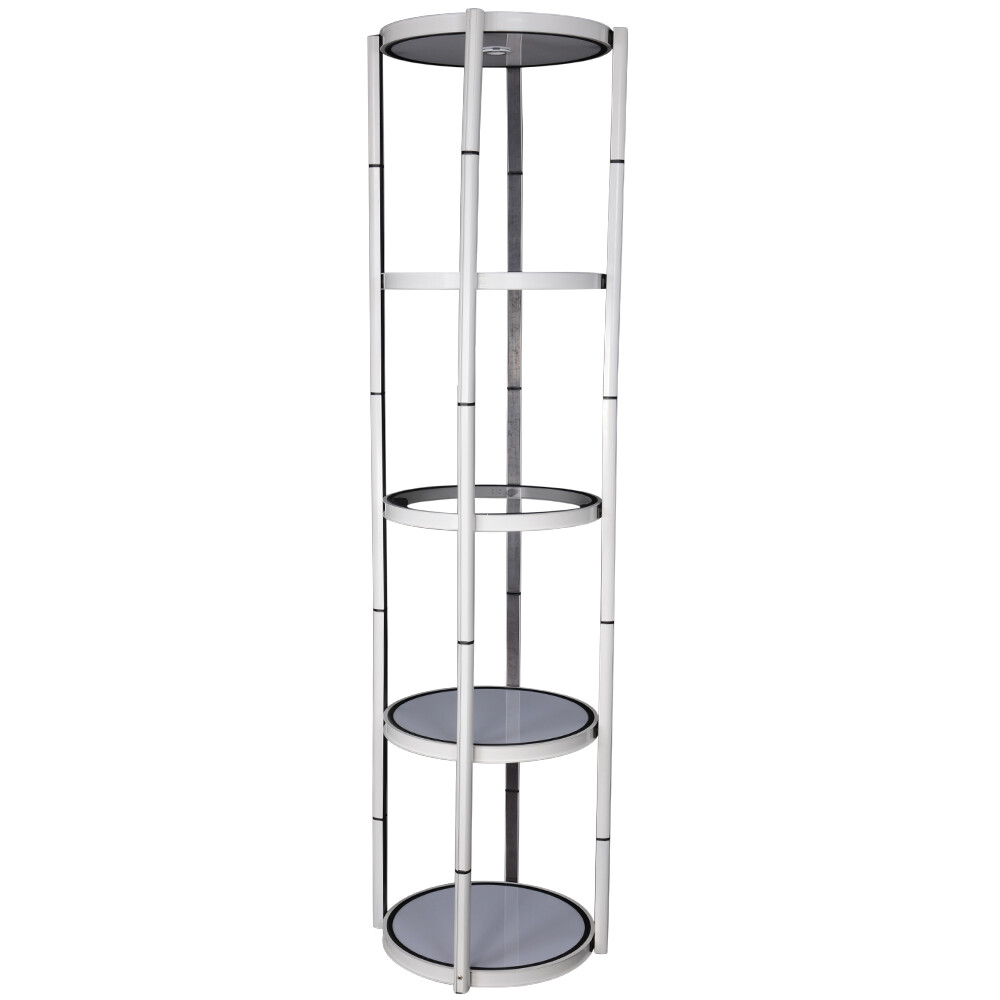 81.1in Round Twist Display Counter with Shelves Top Light Clear Magnetic Panels