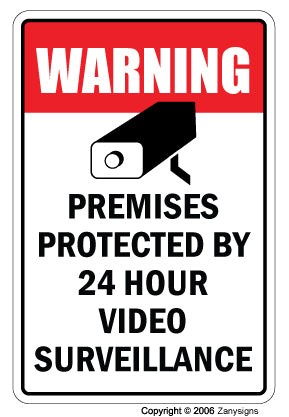 VIDEO SURVEILLANCE Sign Or Decals Property Protected 24 Hour security protection
