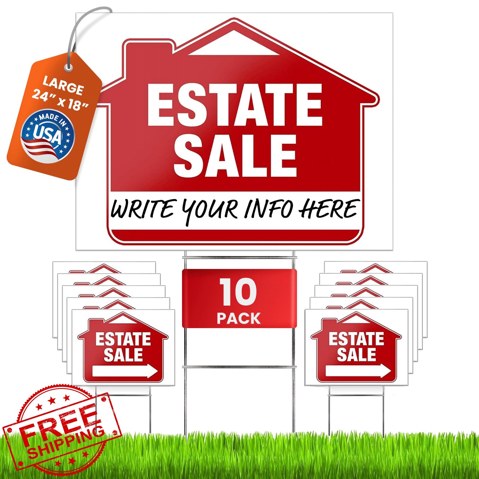 SignHero Estate Sale Signs 24″x18″ 10 Pack