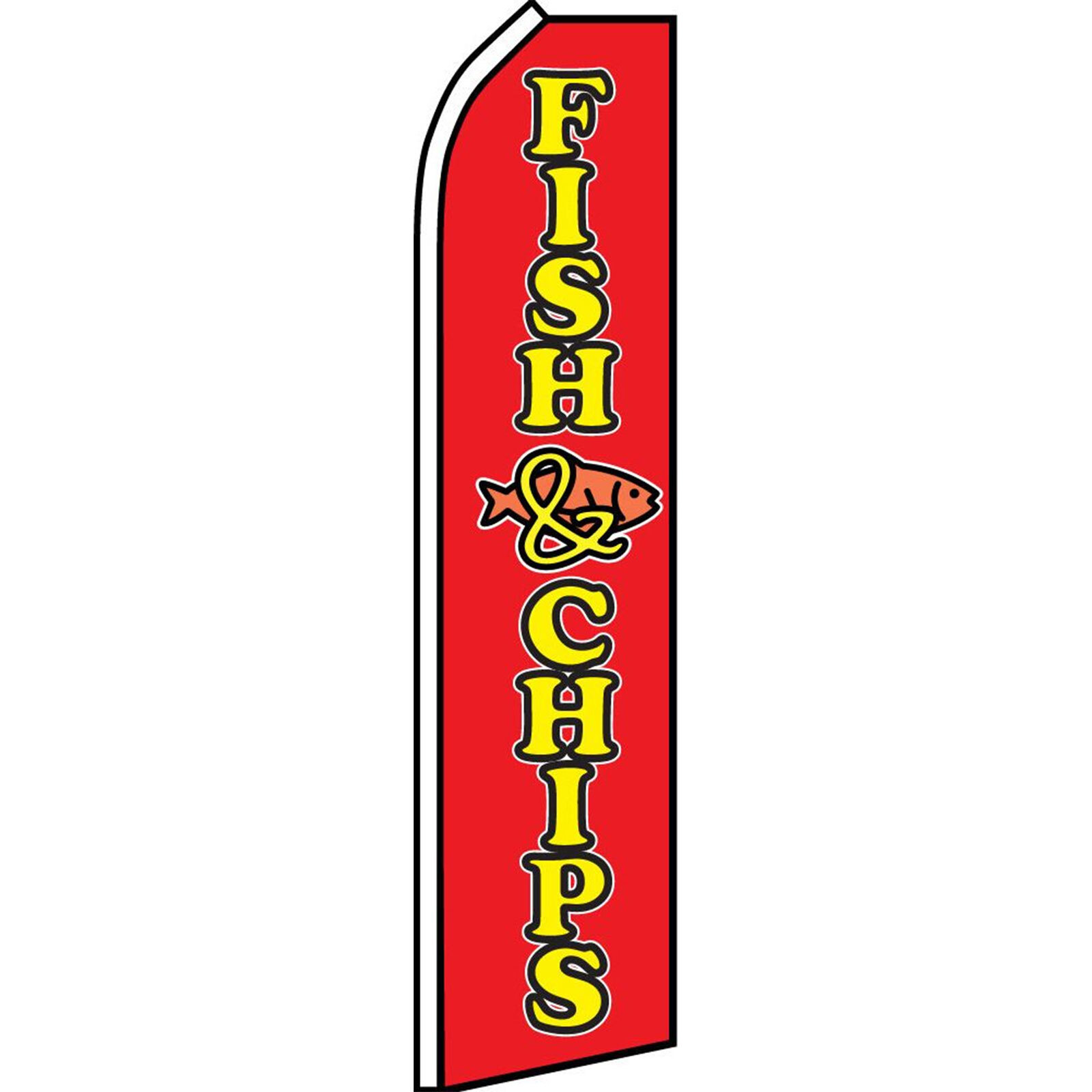 Fish 2 1/2 ft X 11 1/2 ft Polyester Swooper Flag