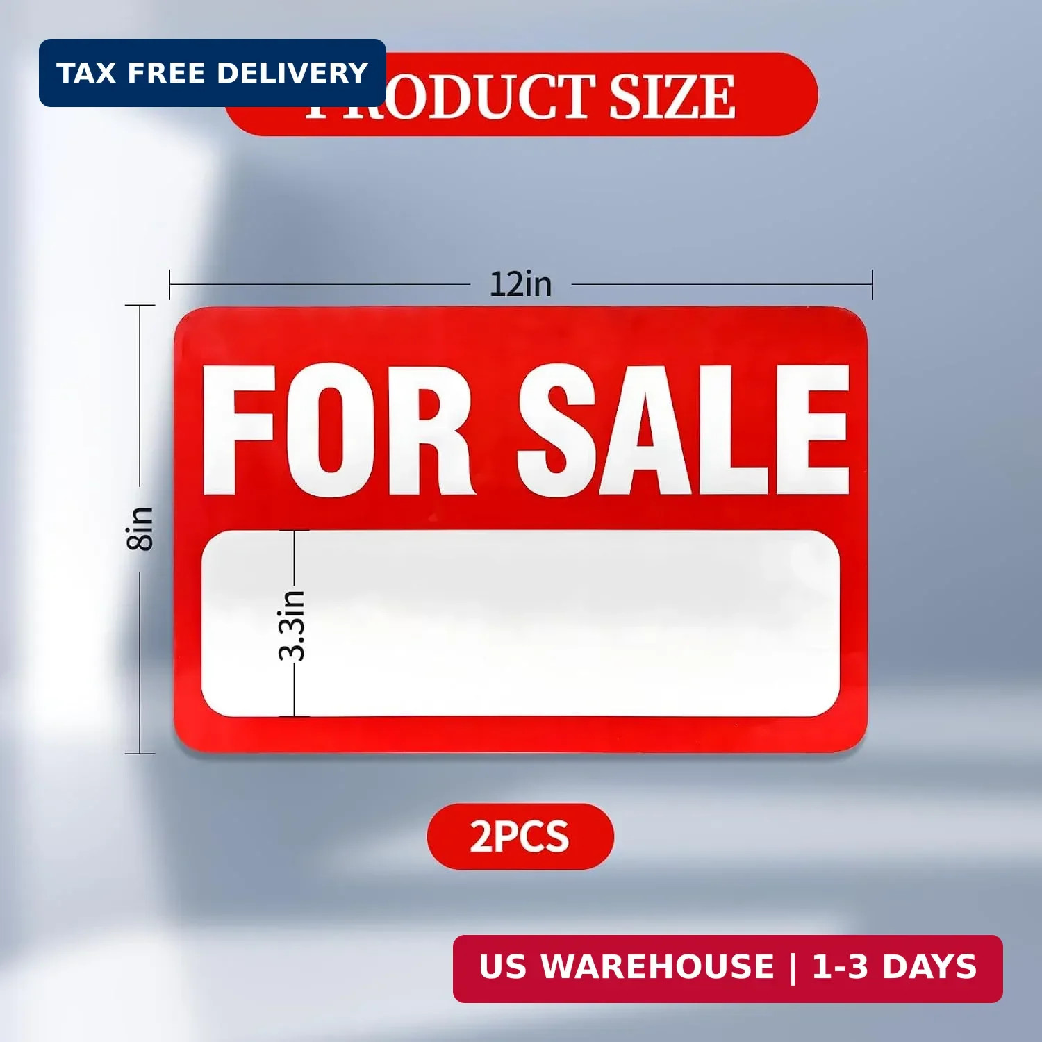 2 PCS For Sale Sign for Cars,12″ x 8″ Self-Adhesive Reflective Vinyl for Sale Si