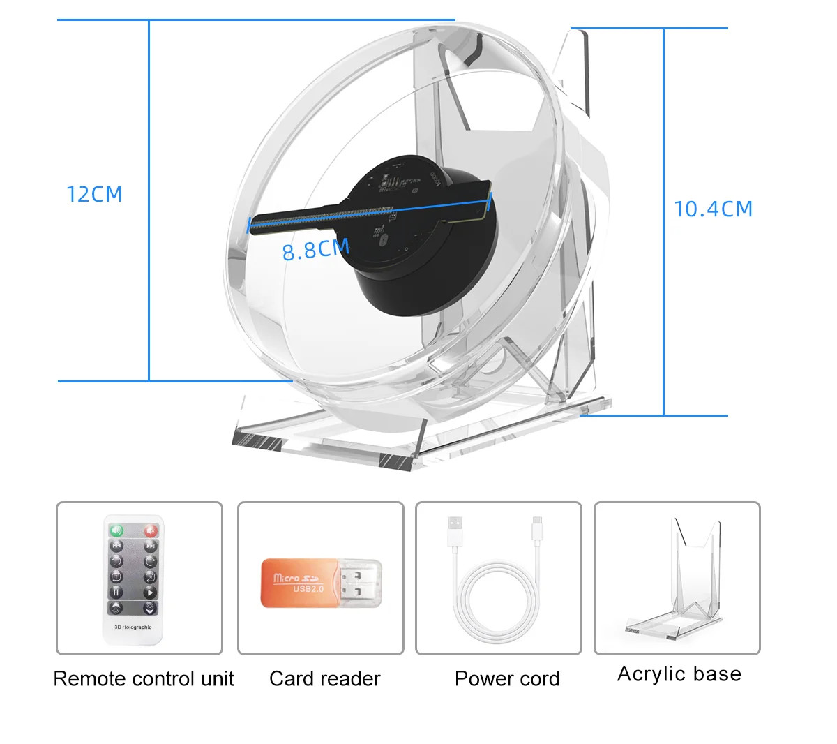 3D Hologram Fan LED Projector WiFi App 3D Advertising Display Light 3D Hologram