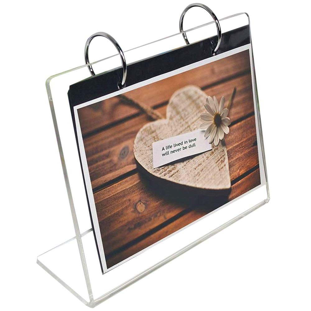 Leoyoubei 13 Page Refills Flip Acrylic Sign Holder,5×7 Table 5×7 inch, Clear