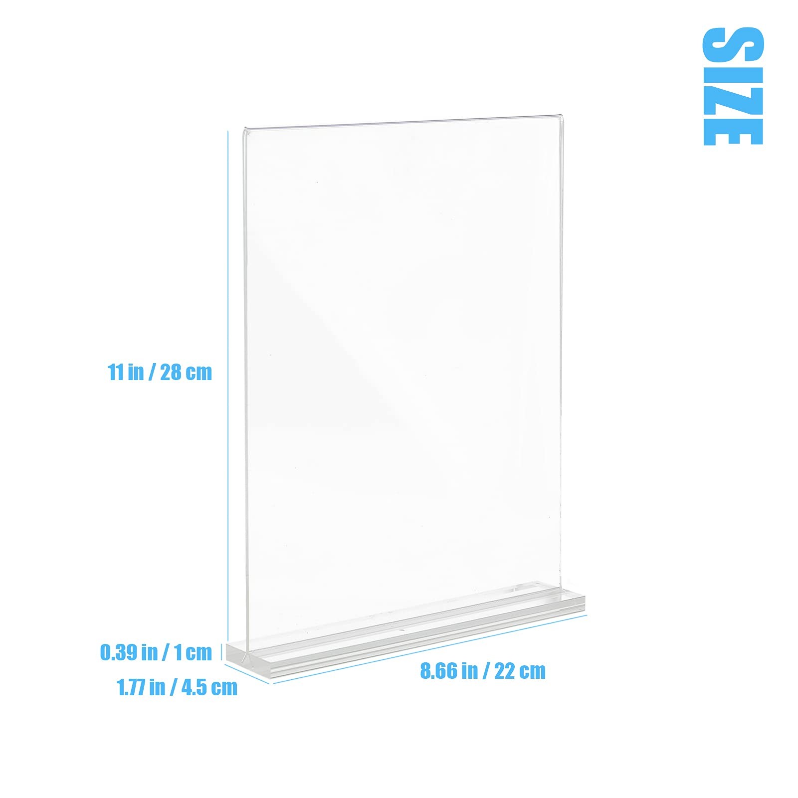 Lechay 3 Pack Acrylic Sign Holder, 8.5 x 11 inches Clear Table Menu clear