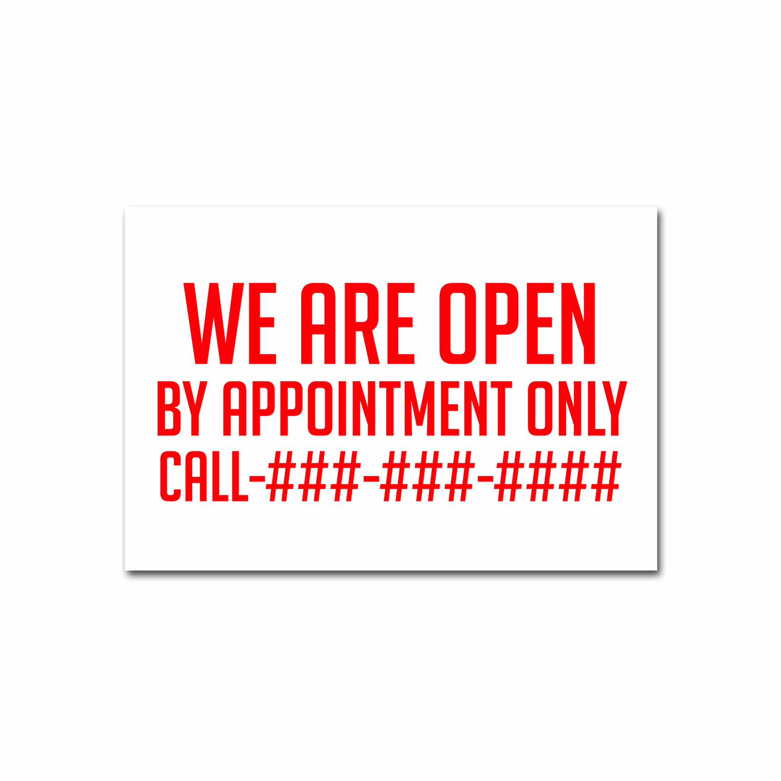 We are OPEN BY APPOINTMENT ~ Custom Business Restaurant Sign ~ Add Your Number
