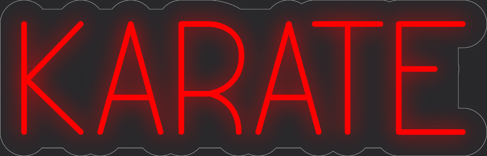 Karate Neon LED Sign Business Wall Decor Lighted Store Sign 24 x 8 in.