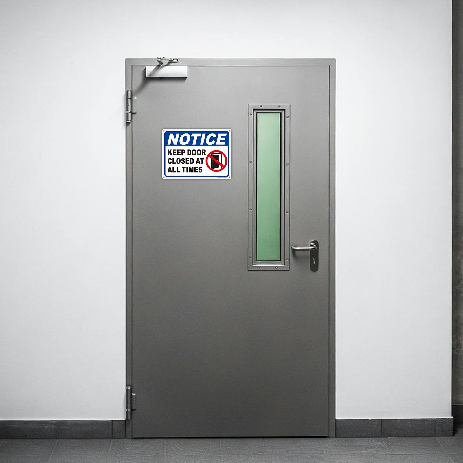 Keep Door Closed At All Times Sign 10×7 Inch Aluminum Fade Resistant 2 PCS