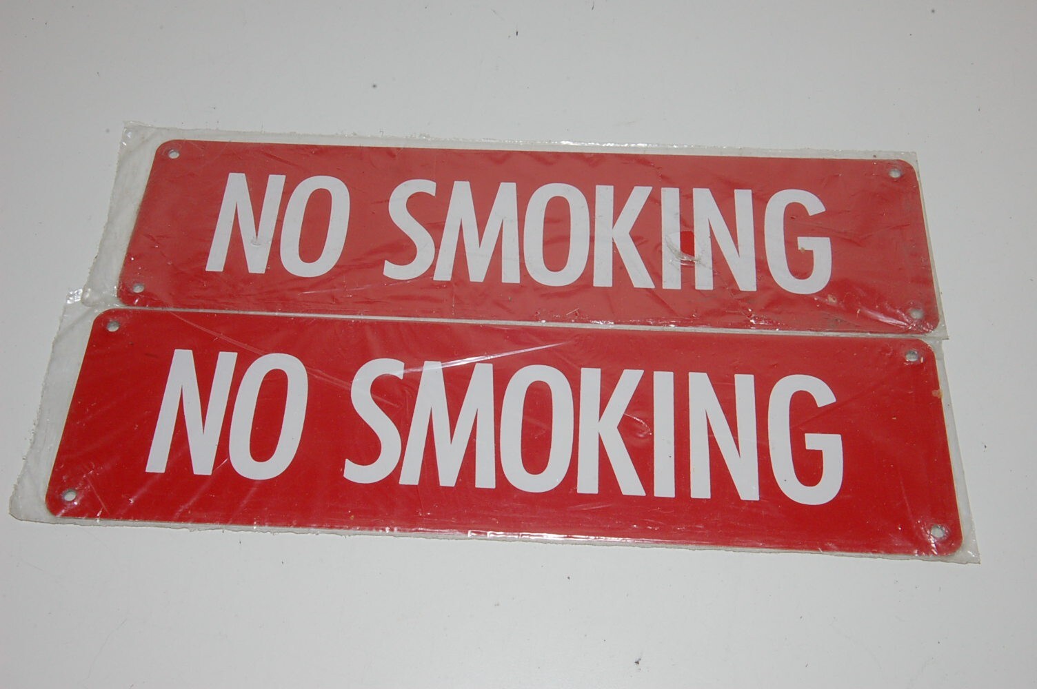 Lot of 2 Vintage No Smoking Signs 14″x3.75″ 1980’s era