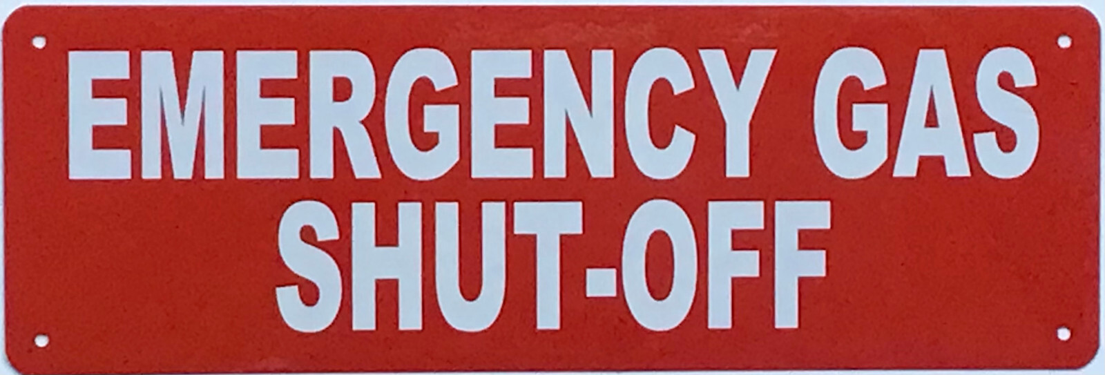 Emergency Gas Shut Off SIGN (4×12,RED,Aluminum)
