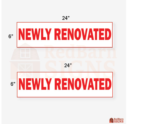 Newly Renovated 6″x24″ REAL ESTATE RIDER SIGNS Double Sided 2PK Visible Durable