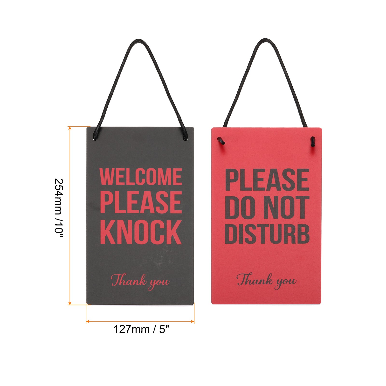 Welcome Please Knock Sign, Please Do Not Disturb Door Sign, Red Black,10“ x 5”