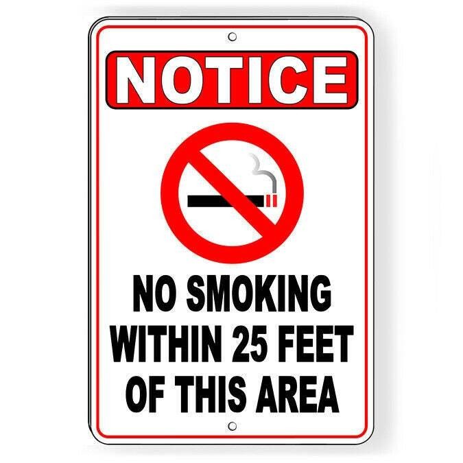 No Smoking Within 25′ Of This Area Sign / Decal Vaping Sns021 / Magnetic Sign