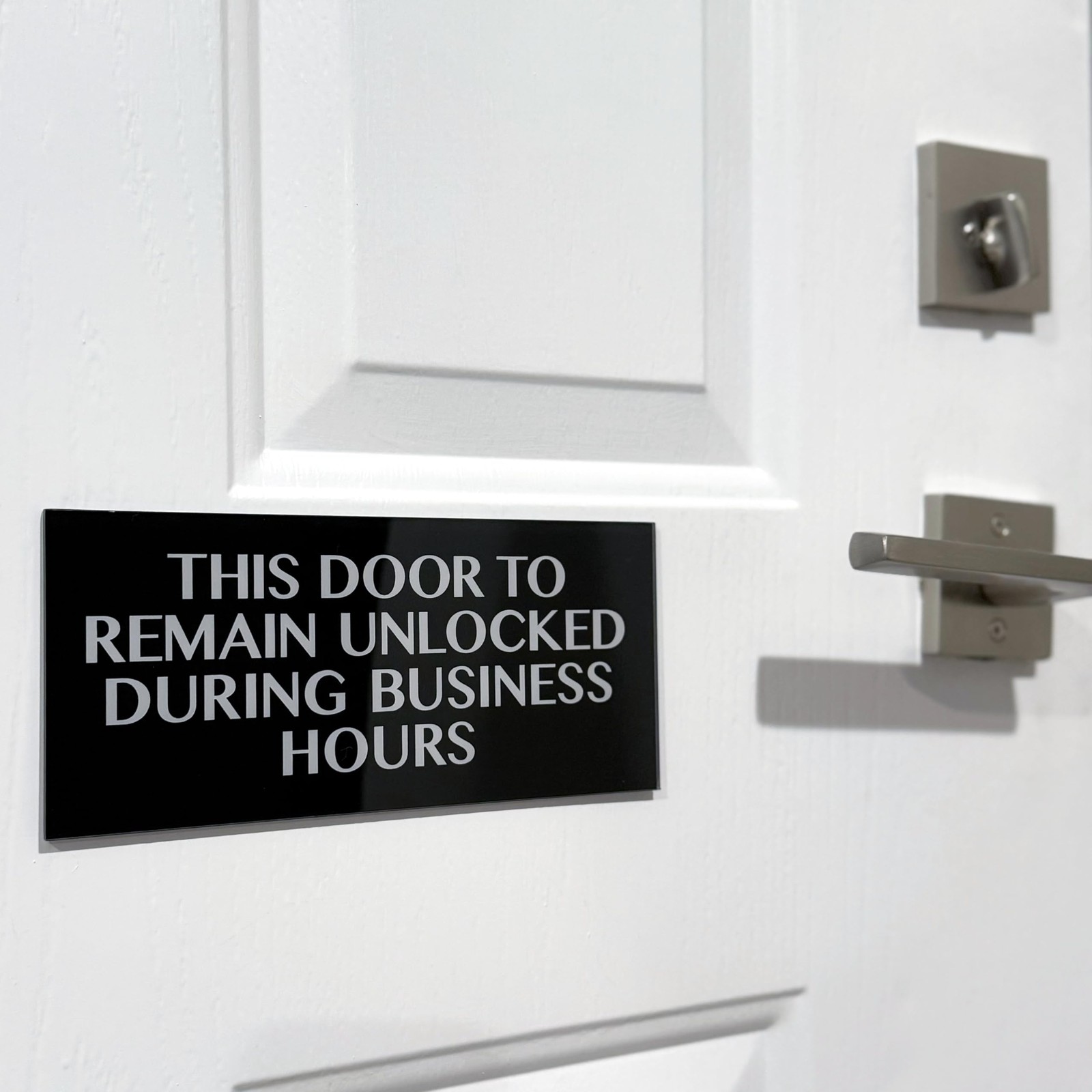 Premium Acrylic This Door to Remain Unlocked During Business Hours Sign, Made…