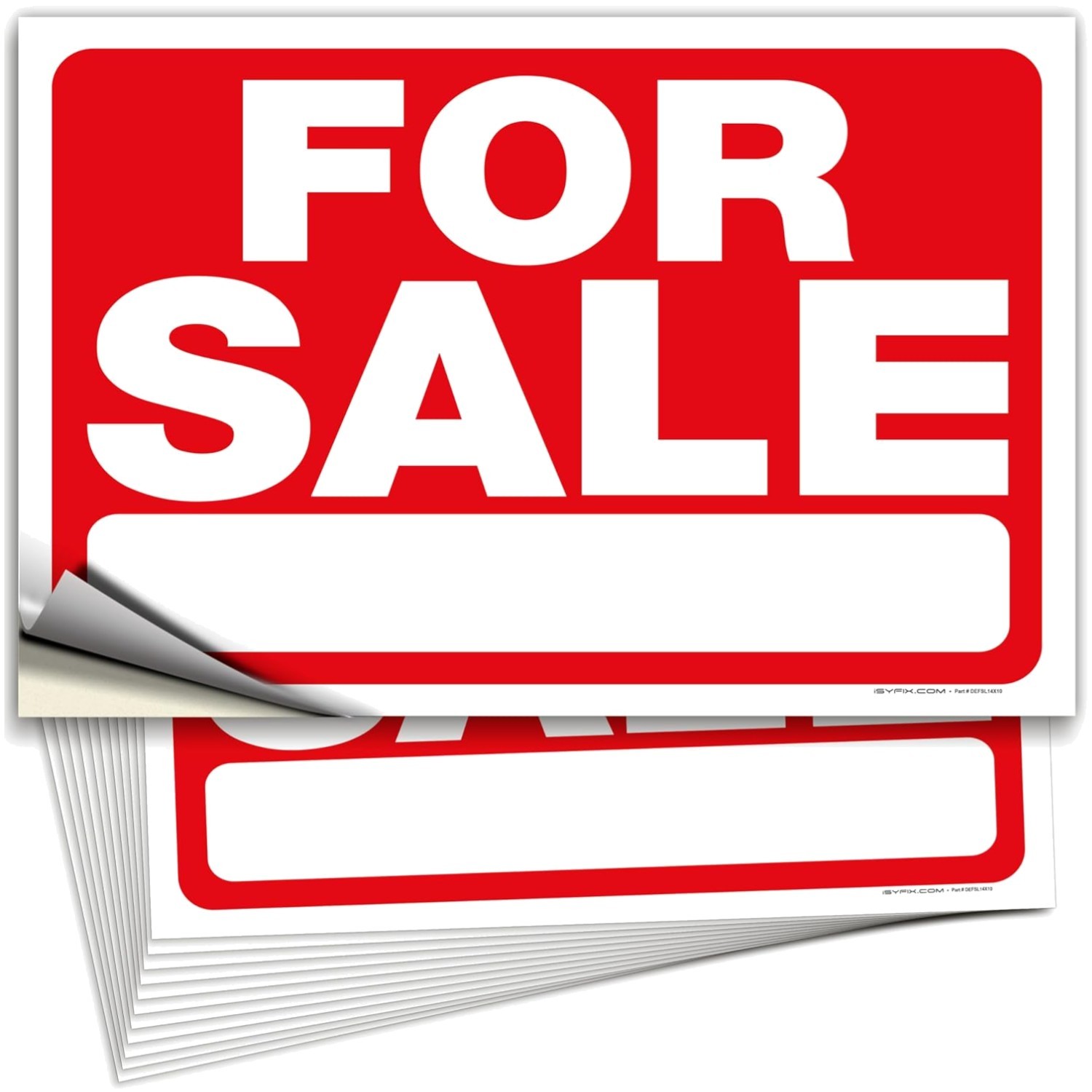 Red & White For Sale Vinyl Stickers, 12 Pack